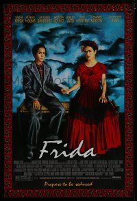 7f269 FRIDA 1sh '02 artwork of sexy Salma Hayek as artist Frida Kahlo!