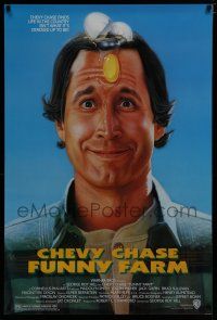 7f280 FUNNY FARM 1sh '88 smiling Chevy Chase w/egg on his face by Steven Chorney!