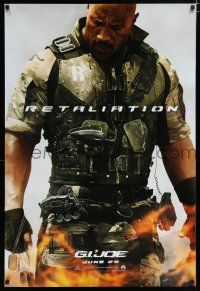 7f281 G.I. JOE: RETALIATION recalled teaser DS 1sh '13 great image of Dwayne Johnson as Roadblock!