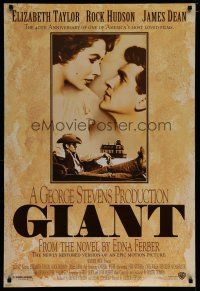7f292 GIANT DS 1sh R96 James Dean, Elizabeth Taylor, Rock Hudson, directed by George Stevens!