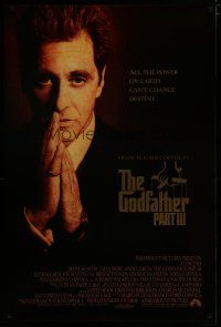 7f296 GODFATHER PART III int'l 1sh '90 cool portrait image of Al Pacino!