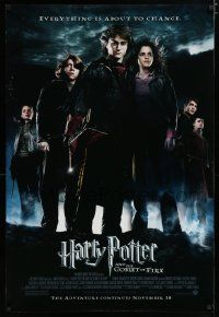 7f333 HARRY POTTER & THE GOBLET OF FIRE advance DS 1sh '05 Daniel Radcliffe, Emma Watson, Grint!