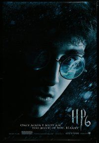 7f336 HARRY POTTER & THE HALF-BLOOD PRINCE teaser DS 1sh '09 Daniel Radcliffe close up!