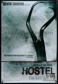 7f356 HOSTEL teaser DS 1sh '05 Eli Roth gore-fest, creepy image of pliers!
