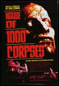 7f358 HOUSE OF 1000 CORPSES 1sh '03 Rob Zombie directed, creepy close-up horror image!