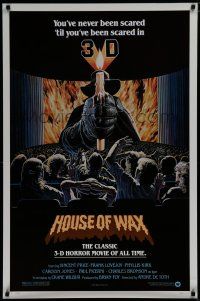 7f360 HOUSE OF WAX 1sh R81 cool Larry Salk 3-D horror artwork of man holding burning candle!