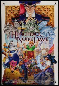 7f363 HUNCHBACK OF NOTRE DAME DS 1sh '96 Walt Disney, Victor Hugo, art of cast on parade!