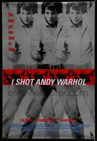 7f371 I SHOT ANDY WARHOL 1sh '96 cool multiple images of Lili Taylor pointing gun!