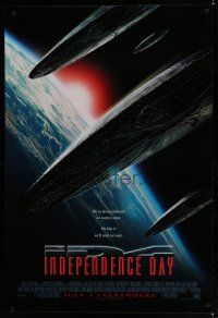 7f378 INDEPENDENCE DAY style B advance 1sh '96 great image of enormous alien ships over Earth!