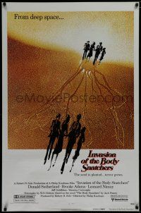 7f388 INVASION OF THE BODY SNATCHERS advance 1sh '78 Kaufman classic remake of deep space invaders!