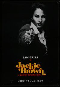 7f402 JACKIE BROWN teaser 1sh '97 Quentin Tarantino, cool image of Pam Grier in title role!