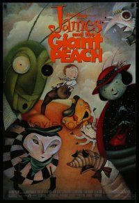 7f406 JAMES & THE GIANT PEACH 1sh '96 Disney fantasy cartoon, Lane Smith art of cast!