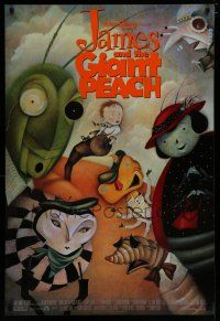 7f407 JAMES & THE GIANT PEACH DS 1sh '96 Disney fantasy cartoon, Lane Smith art of cast!