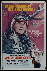 7f410 JET PILOT 1sh R79 John Wayne flies with the Screaming Eagles, Janet Leigh, Howard Hughes