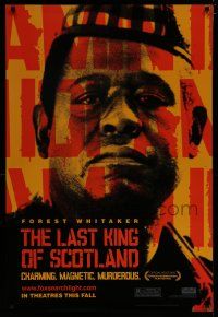 7f437 LAST KING OF SCOTLAND teaser DS 1sh '06 cool artwork image of Forest Whitaker!