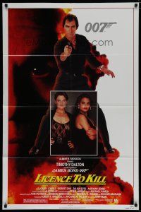 7f453 LICENCE TO KILL 1sh '89 Timothy Dalton as Bond, sexy Carey Lowell, Talisa Soto!