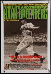 7f456 LIFE & TIMES OF HANK GREENBERG 1sh '99 Jewish baseball star, great image!