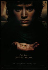 7f471 LORD OF THE RINGS: THE FELLOWSHIP OF THE RING teaser DS 1sh '01 J.R.R. Tolkien, one ring!
