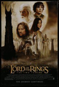 7f474 LORD OF THE RINGS: THE TWO TOWERS DS 1sh '02 Peter Jackson epic, montage of cast!