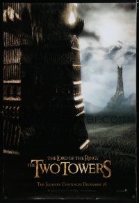 7f475 LORD OF THE RINGS: THE TWO TOWERS teaser DS 1sh '02 Peter Jackson & J.R.R. Tolkien epic!