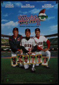 7f485 MAJOR LEAGUE 2 DS 1sh '94 Charlie Sheen, Tom Berenger, baseball!