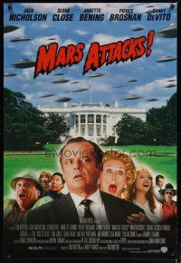 7f495 MARS ATTACKS! 1sh '96 directed by Tim Burton, Jack Nicholson, Glenn Close, Brosnan!