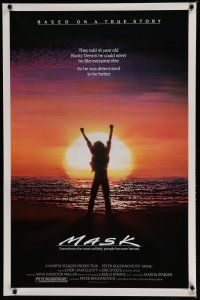 7f498 MASK 1sh '85 Cher, Eric Stoltz is Rocky Dennis, directed by Peter Bogdanovich!