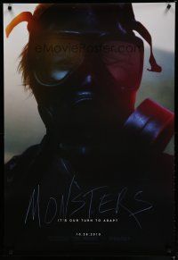 7f516 MONSTERS teaser DS 1sh '10 Gareth Edwards, cool image of man in gas mask!