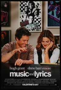 7f528 MUSIC & LYRICS advance DS 1sh '07 Hugh Grant & pretty Drew Barrymore!