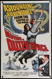 7f529 MUTINY IN OUTER SPACE 1sh '64 wacky sci-fi, astounding adventure from the moon's center!