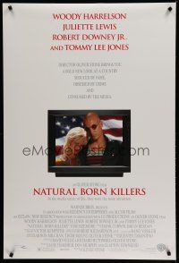 7f537 NATURAL BORN KILLERS DS 1sh '94 Oliver Stone, Woody Harrelson & Juliette Lewis!
