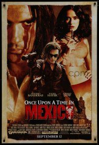 7f564 ONCE UPON A TIME IN MEXICO advance DS 1sh '03 Antonio Banderas, Johnny Depp, sexy Salma Hayek