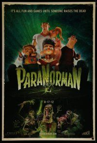 7f576 PARANORMAN 8-17-12 style advance DS 1sh '12 all fun and games until someone raises the dead!