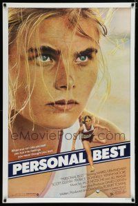 7f583 PERSONAL BEST 1sh '82 great close-up of athletic determined Mariel Hemingway!