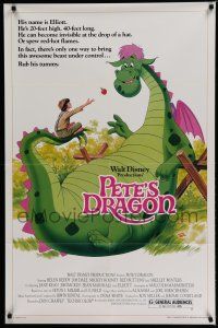 7f585 PETE'S DRAGON 1sh R84 Walt Disney, Helen Reddy, colorful art of Pete & Elliott!