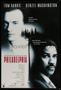 7f591 PHILADELPHIA 1sh '93 Tom Hanks, Denzel Washington, Jason Robards & Mary Steenburgen!