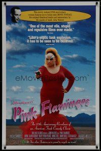 7f593 PINK FLAMINGOS 1sh R97 Divine, Mink Stole, John Waters' classic exercise in poor taste!