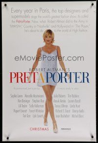 7f610 PRET-A-PORTER advance 1sh '94 Robert Altman, sexy model in dress!