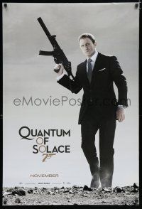 7f623 QUANTUM OF SOLACE teaser DS 1sh '08 Daniel Craig as Bond with H&K submachine gun!