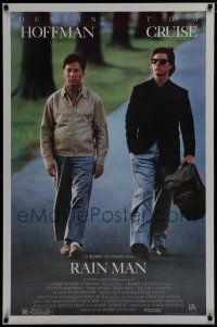 7f632 RAIN MAN 1sh '88 Tom Cruise & autistic Dustin Hoffman, directed by Barry Levinson!