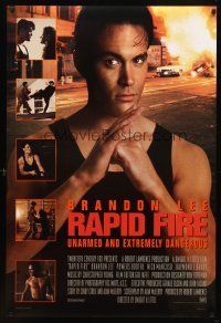 7f636 RAPID FIRE style C int'l DS 1sh '92 Powers Boothe, Nick Mancuso, great image of Brandon Lee!