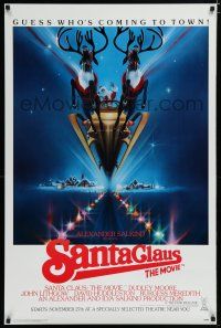7f673 SANTA CLAUS THE MOVIE advance 1sh '85 artwork of Dudley Moore & Santa Claus!