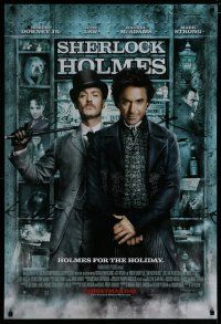 7f687 SHERLOCK HOLMES advance DS 1sh '09 Guy Ritchie directed, Robert Downey Jr., Jude Law!