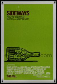 7f694 SIDEWAYS advance DS 1sh '04 Alexander Payne classic, cool art of men in bottle!