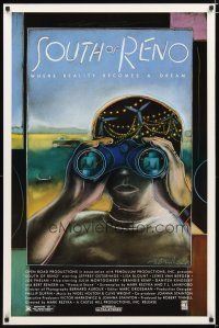 7f717 SOUTH OF RENO 1sh '88 Joe Estevez, art of boy w/binoculars, where reality becomes a dream!