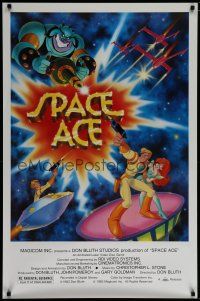 7f718 SPACE ACE special 27x41 '83 Don Bluth animated arcade video game, on laserdisc!