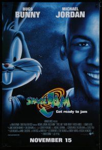 7f720 SPACE JAM advance 1sh '96 Michael Jordan & Bugs Bunny in outer space!