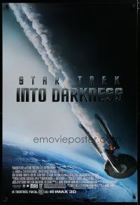7f730 STAR TREK INTO DARKNESS advance DS 1sh '13 Zoe Saldana, cool image of crashing starship!