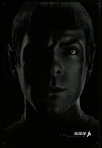 7f727 STAR TREK teaser DS 1sh '09 cool image of Zachary Quinto as Spock!