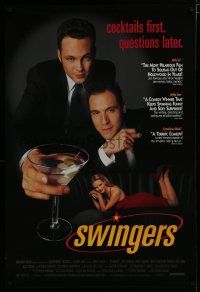 7f757 SWINGERS reviews 1sh '96 Vince Vaughn w/martini, Jon Favreau, sexy Heather Graham!